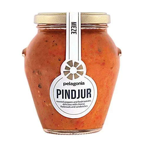 Pelagonia Paprikamus Pindjur, geröstete rote Paprika Auberginen Tomatenmus - als Brotaufstrich, Vorspeise oder Dip 1x 314g