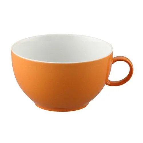 Thomas Sunny Day Orange Cappuccino Obertasse 0,38l - Thermobehälter, spülmaschinenfest und mikrowellengeeignet - bringt Farbe und gute Laune auf deinen Tisch!