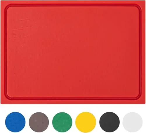 Muvell stabiles Schneidebrett Kunststoff | Rot, 45x30x2 cm in rot von MUVELL