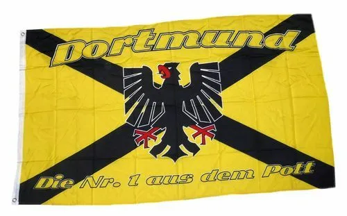 Flagge / Fahne Dortmund Kreuz Hissflagge 90 x 150 cm in gelb von FahnenMax®