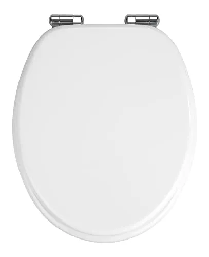WENKO WC-Sitz Mod. Urbino - Hygienisch und Leise - WC-Sitz Urbino in Weiß, mit Easy-Close-Absenkautomatik für leises Schließen. Hochwertige MDF-Platte, hygienische Oberfläche und individuelle Maserung machen ihn zum perfekten Begleiter für jedes Badezimmer.