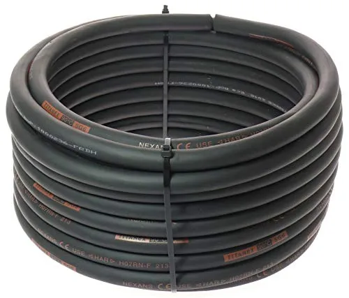 TITANEX H07RN-F 5x6,0 mm² Kabel - Baustellen- und Industriekabel - Elektrische Leitungen - Robustes Kabel für den Außenbereich, ideal für Baustellen und langlebig bei extremen Wetterbedingungen.
