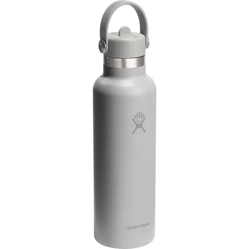 Hydro Flask 21oz Standard Flex Straw Cap - Isolierflasche grau - Thermobehälter aus Edelstahl mit hochwertiger Pulverbeschichtung und flexiblem Trinkhalm für komfortables Trinken unterwegs.