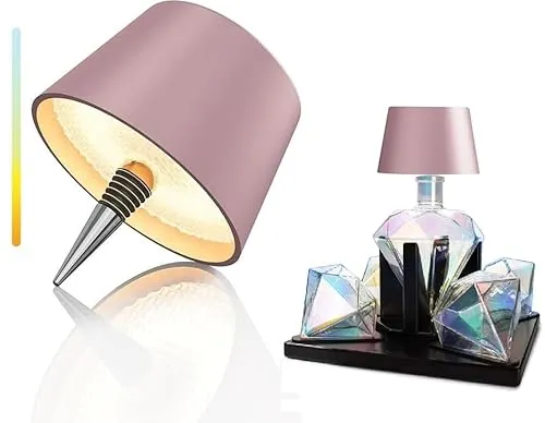 MU LIN LED-Flaschenlampe, wiederaufladbar, 3 Farben, dimmbar, Touch-Steuerung für Innen- und Außenbereich, Schlafzimmer, Restaurant, Geschenk