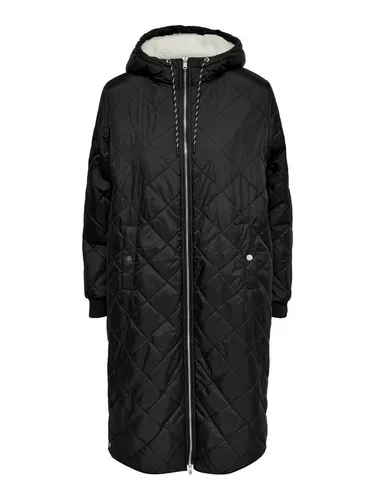 ONLY Damen ONLNEWSANDY Quilt Coat CC OTW 15295389, Schwarz, XS - Damen-Mantel, eleganter Look mit regulärer Passform, ausgestattet mit Kapuze und Kordelzug für optimalen Komfort und Stil.