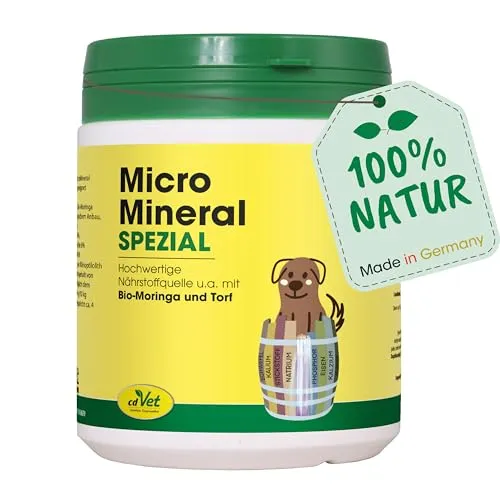 Micromineral Spezial Pulver für Hunde, Katzen und Pferde - Arzneimittel zur Unterstützung der mineralischen Versorgung, fördert die Gesundheit von Haustieren und ist ideal für eine ausgewogene Ernährung.