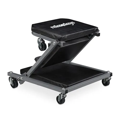 relaxdays Rollbrett Werkstatt, Schwarz-Grau - Transportroller für Werkstätten, robustes Stahlmaterial und ideal für schwere Lasten mit einer maximalen Tragkraft von 5330 g.