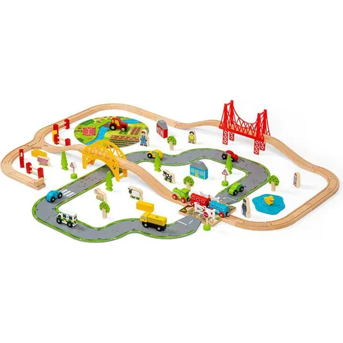 Bigjigs Strasse & Schiene Zug Set (BJT021)