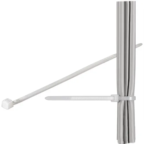 200x Kabelbinder Transparent 100 x 2,5 mm leichtes Einfädeln selbstsichernd weiß