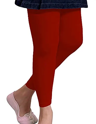 Good Deal Market 2 Kinder Thermo Leggings mit flauschigem Innenfleece Vollfrottee tolle Unifarben Grösse 146-152, 2X Leggings rot