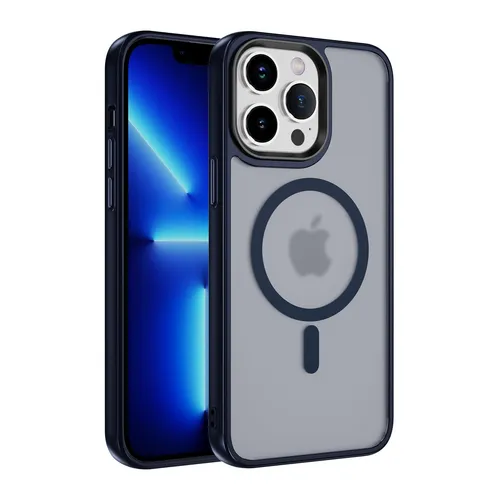 Magsafe Handyhülle für Apple iPhone 15 Pro Max Blau Case Cover Bumper magnetisch