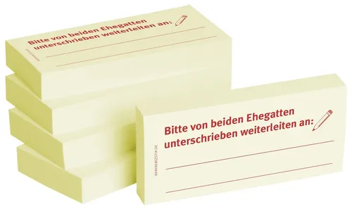 Haftnotiz beide Ehegatt.unter. 1301010104 - 75x35mm, praktische 5er-Pack für schnelle Notizen und Erinnerungen