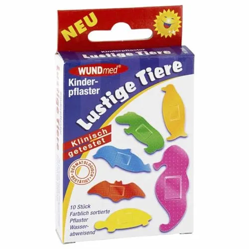 Bandage für Kinder, 10 Stück, lustige Tiermotive