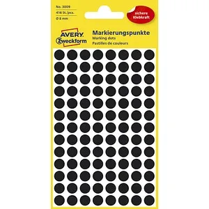 AVERY Zweckform Klebepunkte 3009 schwarz Ø 8,0 mm, 416 St.