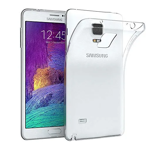 EAZY CASE Hülle kompatibel mit Samsung Galaxy Note 4 Schutzhülle Silikon, Ultra dünn, Slimcover, Handyhülle, Silikonhülle, Backcover, Durchsichtig, Klar Transparent