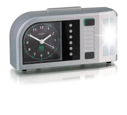 Humantechnik Lichtwecker - Blitzwecker für Senioren & Schwerhörige - Wecker mit Blitzlicht und lautem Alarm, ideal für Senioren. Übersichtliches Design mit großem Ziffernblatt, einfache Bedienung und Anschlussmöglichkeiten für Vibrationskissen.