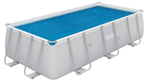 Bestway 58240 Flowclear Solarabdeckplane für 412 x 201 cm Pools - Rechteckige Solarabdeckung für Stahlwandbecken, nutzt Sonnenenergie zur Erwärmung des Wassers und reduziert Wärmeverlust.