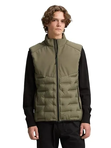 TOM TAILOR Denim Steppweste Hybrid Jacke grün M (48)