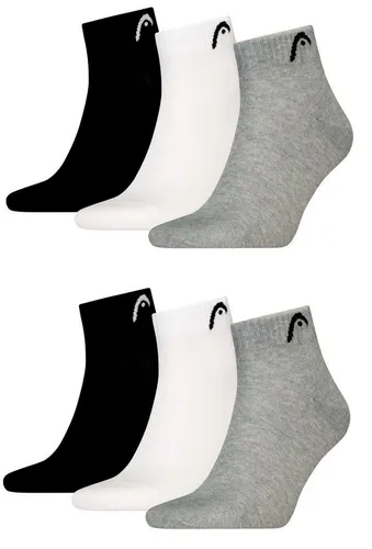 HEAD Herren All Sport Quarter Sportsocken 6erPack (39-42, Grey/White/Black)