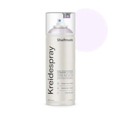 shelfmade Kreidespray - hochwertiges Kreidefarbe Spray in flieder - matte chalk Sprayfarben - deckendes Chalk Spray (Lilac - Flieder)