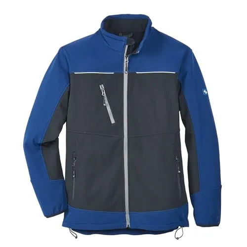 Scheibler Arbeitsjacke Herren Softshelljacke, Jacke Herren Übergangsjacke winddicht, wasserabweisende Outdoor-Jacken für Herren, Herbstjacke Herren mit Fleece-Innenseite, Schwarz/Marine