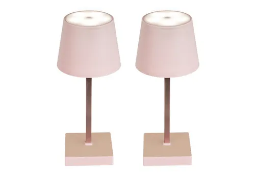 HAC24 LED Nachttischlampe 2x Tischleuchte mit Touchfunktion Nachttischlampe Schreibtischlampe, LED fest integriert, Warmweiß, Aufladbar