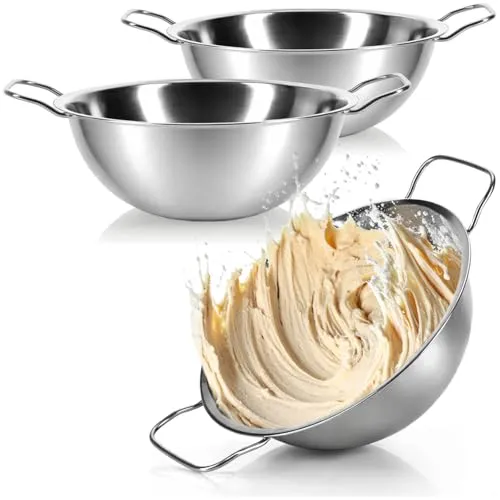 com-four® 3x Rührschüssel aus Edelstahl