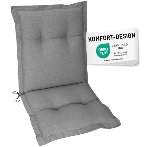 Herlag Polsterauflage Ava für Niedriglehner Gartenstuhl - Hochwertige Gartenstuhlauflage für Niederlehner mit extra dickem Komfort (103x50x9cm) - ideal für gemütliche Stunden auf Terrasse und Balkon.