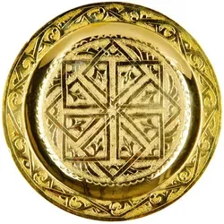 Marrakesch Orient & Mediterran Interior Dekotablett Mehdia Goldfarben 16cm - Dekotabletts, handgefertigt aus Messing, ideal zum stilvollen Servieren von Tee, besonders für Liebhaber marokkanischer Tradition.
