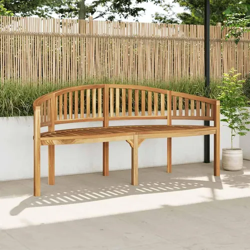 vidaXL Bananenbank Teak Massiv 180 cm - Elegante Bananenbank aus hochwertigem, witterungsbeständigem Teakholz, ideal für Terrasse oder Garten. Mit feiner Oberfläche für zusätzlichen Komfort und Langlebigkeit.