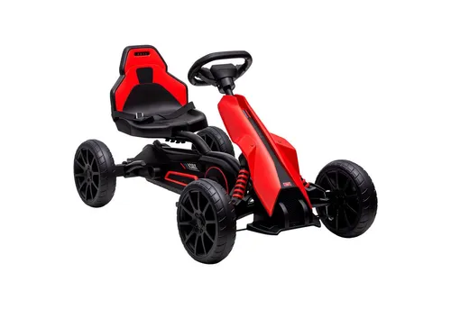 HOMCOM Go-Kart Kinderfahrzeug, verstellbarer Sitz, Tretauto für Kinder, Rot