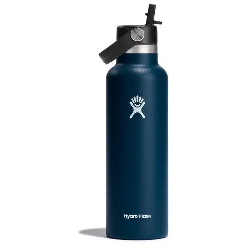 HYDRO FLASK Trinkflasche 621ml - Vakuumisolierte Edelstahlflasche mit Strohdeckel - Thermobehälter für heiße und kalte Getränke, hält bis zu 24h kalt und 12h warm, auslaufsicher und spülmaschinenfest für einfache Nutzung unterwegs.
