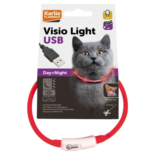 Karlie Visio Light LED-Leuchtring rot für Katzen, 35 cm