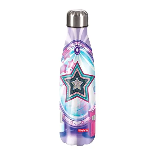 Step by Step Isolierte Edelstahl-Trinkflasche Xanadoo 500ml Glamour Star - Isolierflasche aus 18/8 Edelstahl, auslaufsicher und perfekt für Schule und Freizeit. Mit coolem bunten Design und 0,5l Fassungsvermögen – ideal für kohlensäurehaltige Getränke!