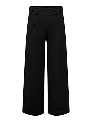 JdY Damen Jdygeggo New Long Pant Jrs Noos Hose - Damen-Hosen mit seitlichen Eingrifftaschen und stylishen schwarzen Knöpfen, perfekt für einen modischen Look.