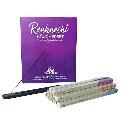 Devasana Rauhnacht Räucherstäbchen Set – Natürliche Düfte für Rituale, Reinigung & Meditation in den 12 heiligen Nächten