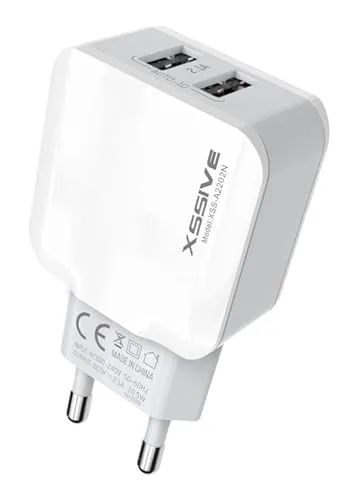 Dual USB 2.1A Schnell Wandladegerät Reiseladegerät Stecker weiß