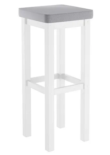 ERST-HOLZ Arbeitshocker Klassischer Barhocker Verschiedene Polsterfarben Kiefer Weiß