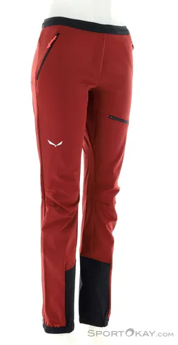 Salewa Sella DST W Light Pants - Damen Softshellhose in Syrah - Leichte, wasserabweisende und windfeste Softshellhose für Skitouren, atmungsaktiv und komfortabel für aktive Frauen.