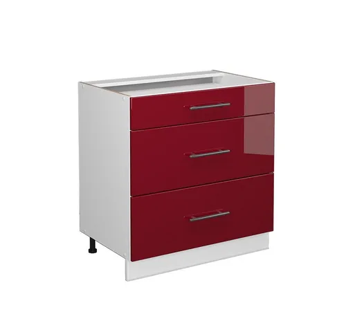 Vicco Midischrank Fame-Line Bordeaux HG/Weiß 80x81.6cm in rot von Vicco
