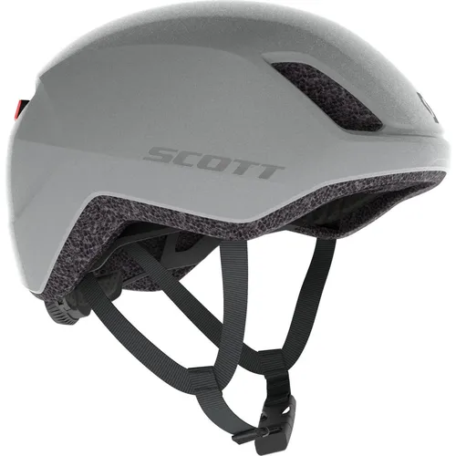 Scott Il Doppio Fahrradhelm - Silber, Größe 51-55CM - Stylischer Hartschalenhelm für den Cityeinsatz, ausgestattet mit integriertem Rücklicht für verbesserte Sichtbarkeit und Sicherheit.