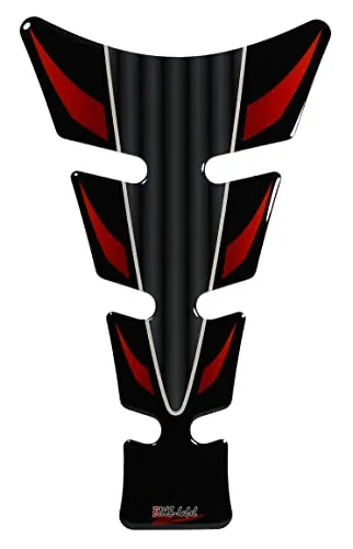 BIKE-label Tankpad 3D Motorrad-Aufkleber Tankschutz Lackschutz Racing Streifen Rot X500266