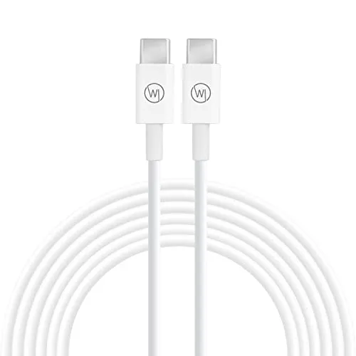 Wicked Chili 1x USB C auf USB-C Fast Charge Ladekabel 1m (3A / 20V / 60W) | kompatibel mit iPhone 17, 16, 15, iPad Pro, iPad Air, Switch, Handy, Schnelladekabel, Ersetzt Apple Kabel MUF72ZM/A, weiß