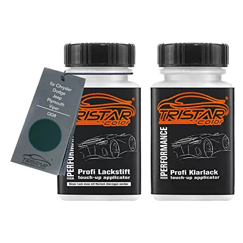 TRISTARcolor Autolack Lackstift Set für Chrysler/Dodge/Jeep/Plymouth/Viper QG8 Deep Hunter Green Perl/Forest Green Perl Metallic Basislack Klarlack je 50ml