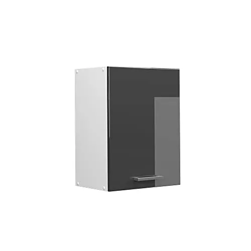 Vicco Hängeschrank R-Line, Wandhängeschrank, Anthrazit Hochglanz, 45 cm mit Tür