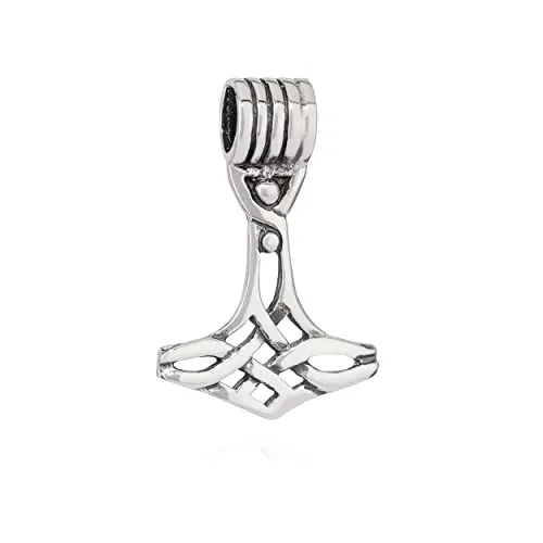 NKlaus Kettenanhänger Thors Hammer aus 925 Silber - Anhänger für Damen, mit einem einzigartigen Wikinger Amulett-Design, das Stärke und Schutz symbolisiert.