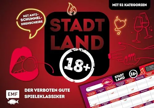 Edition Michael Fischer Stadt, Land, Ü18 – Der verboten Gute Spieleklassiker für Partys, Geburtstage und JGAs. Der ultimative Stadt, Land, Fluss-Spieleblock mit 52 Spicy Kategorien – von 18-99 Jahren