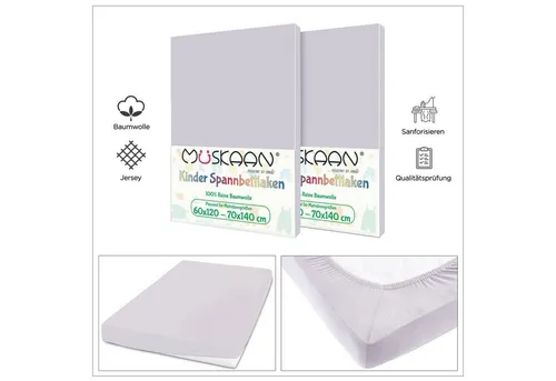 TRENDBUY24 Spannbettlaken Kinder Spannbettlaken 60x120 - 70x140 cm, Baumwolle, Gummizug: ja, (1 Stück), JERSEY