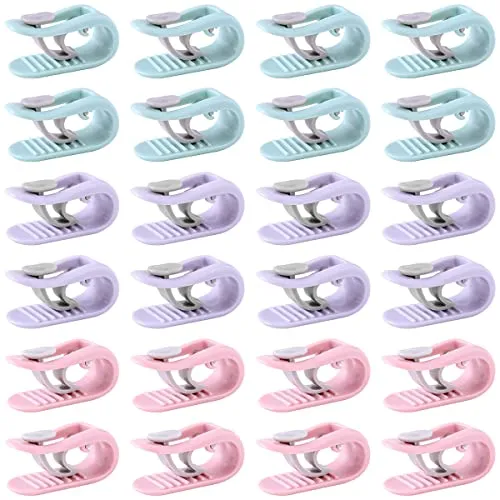 saijer Bettdeckenbezug Clips - 24 Stück Anti-Rutsch Clips für sicheren Halt - Bettdeckenclips aus hochwertigem PP-Material, rutschfestes Design für stabilen Halt, ideal zur Vermeidung von Bettdeckenverschiebungen.