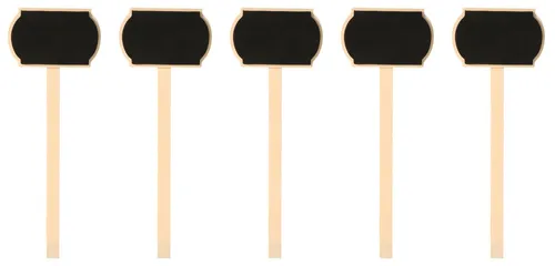 EDUPLAY 210244 Pflanzschild, Holz, 7 x 19 x 0,6 cm, natur/schwarz (5er Pack)